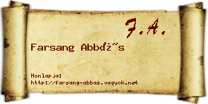 Farsang Abbás névjegykártya